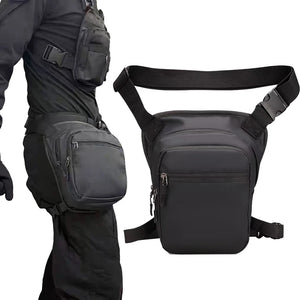 Sac de cuisse moto noir porté en bandoulière - vue de face - vue 1