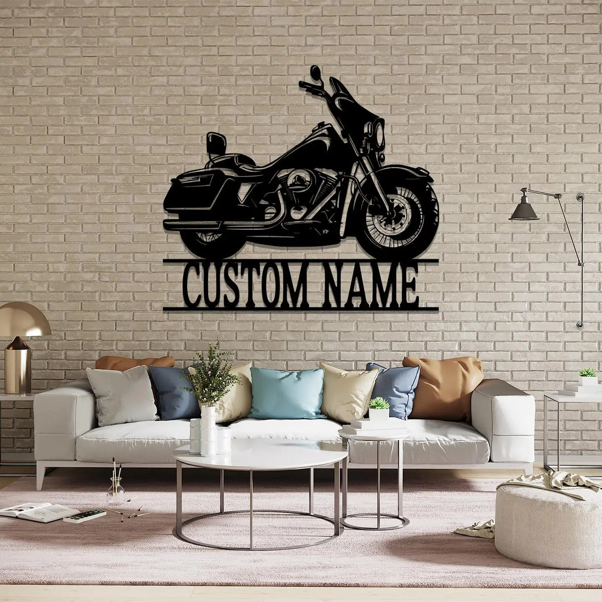 Plaque métallique noire personnalisée style biker pour garage - vue 2