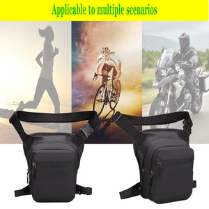 Sac de cuisse moto noir porté en bandoulière - vue de face - vue 3