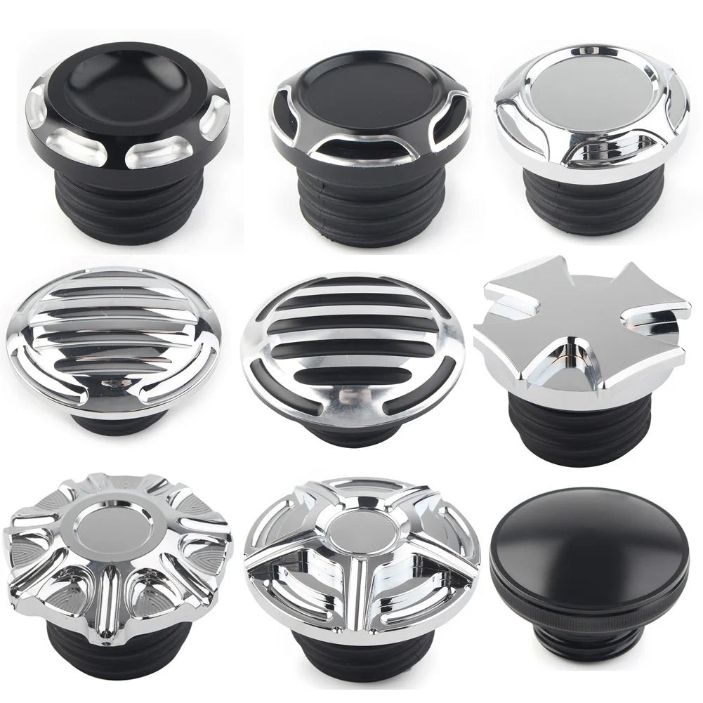 Bouchon de réservoir décoratif ventilé en aluminium CNC pour Harley-Davidson Touring, Softail, Dyna, Sportster
