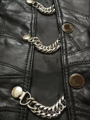 Extensions de gilet moto en acier inoxydable avec chaînette biker - vue 5