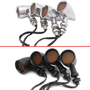 Clignotants LED bullet à grille pour Harley chopper bobber - vue 1
