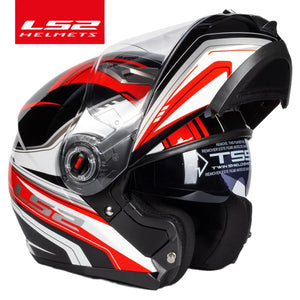 Casque moto modulable LS2 noir avec mentonnière relevée - vue de profil - vue 4