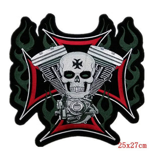 Écusson brodé grand format punk crâne aigle - vue 27