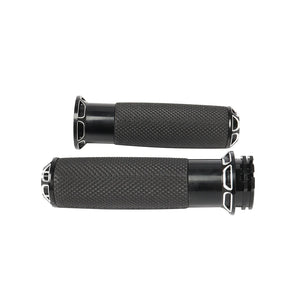 Poignées de guidon aluminium et caoutchouc pour Harley Sportster Dyna Softail - vue 5