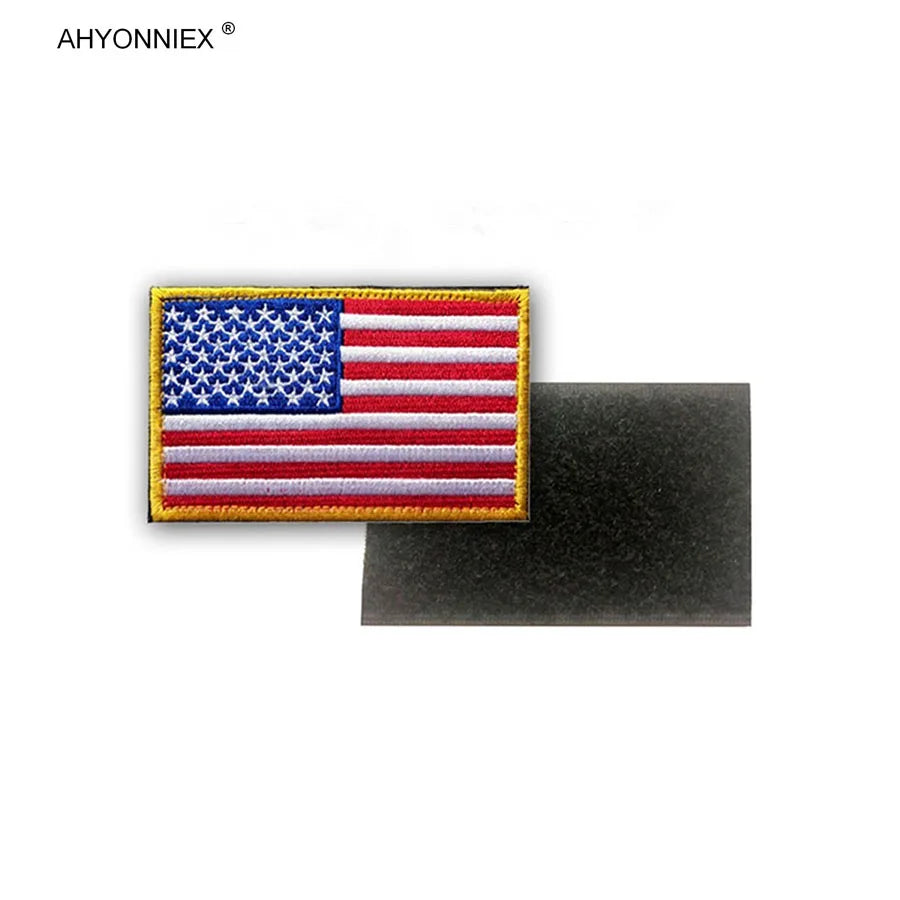 Écusson brodé drapeau de pays d'Amérique avec fixation velcro - vue 2