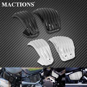 Caches latéraux de batterie ABS noir/chrome pour Harley-Davidson Softail Fat Bob, Breakout, Low Rider FXLR, FLSB 2018-2021 – photo 1/8