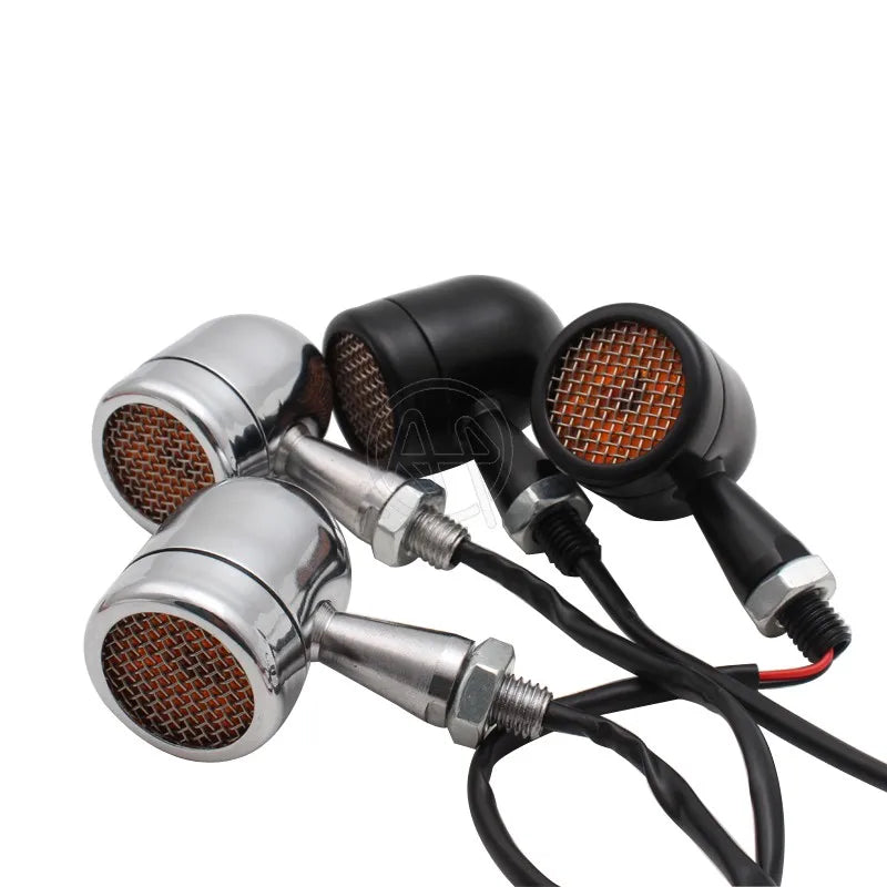 Clignotants LED bullet à grille pour Harley chopper bobber - vue 2