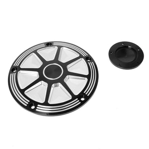 Cache derby et cache timer 5 trous pour Harley Touring Softail Dyna - vue 6