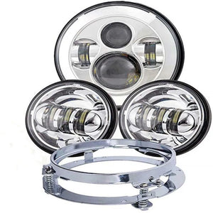 Phare LED 7 pouces avec feux additionnels LED 4,5 pouces pour Harley Touring Electra Glide - vue 24