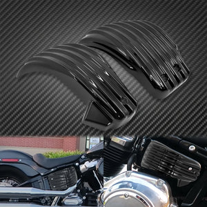 Caches latéraux de batterie ABS noir/chrome pour Harley-Davidson Softail Fat Bob, Breakout, Low Rider FXLR, FLSB 2018-2021 – photo 2/8