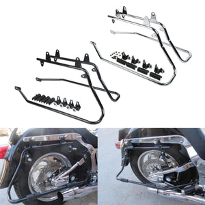 Support noir renforcé pour sacoche rigide sur une Harley-Davidson Softail Fat Boy - vue 1