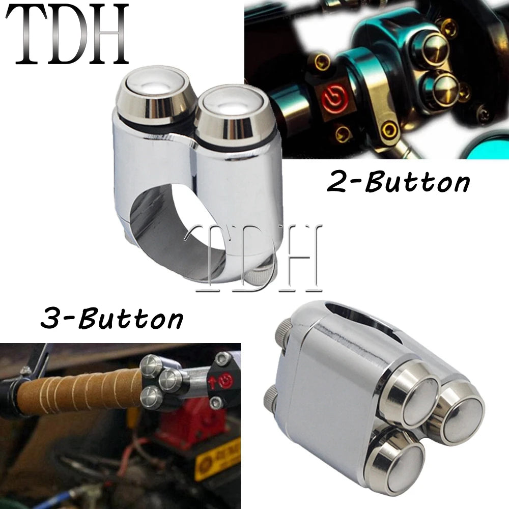 Commodo 2 ou 3 boutons pour Harley guidon 22/25 mm - vue 2