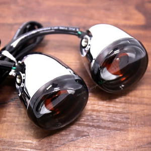 Clignotants arrière bullet chromés pour Harley - vue 2