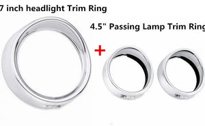Bagues d'embellissement chromées pour phare 7 pouces et feux additionnels 4,5 pouces Harley Touring, Road King - vue 10