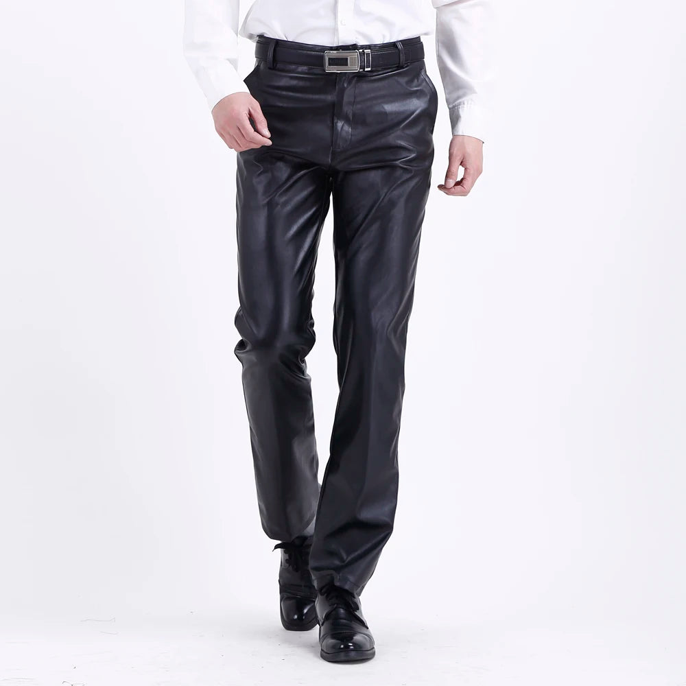 Pantalon simili cuir homme droit élastique, fin et souple - vue 2