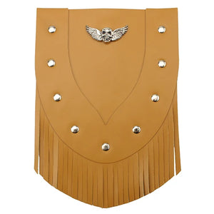 Bavette de garde-boue avant en cuir noir motif tête de mort et aigle - vue 9