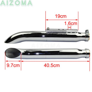 Système d'échappement chromé pour Harley-Davidson et Suzuki VL 125 / 800 / 1500 Intruder (Bobber) – photo 2/8