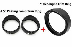 Bagues d'embellissement chromées pour phare 7 pouces et feux additionnels 4,5 pouces Harley Touring, Road King - vue 11