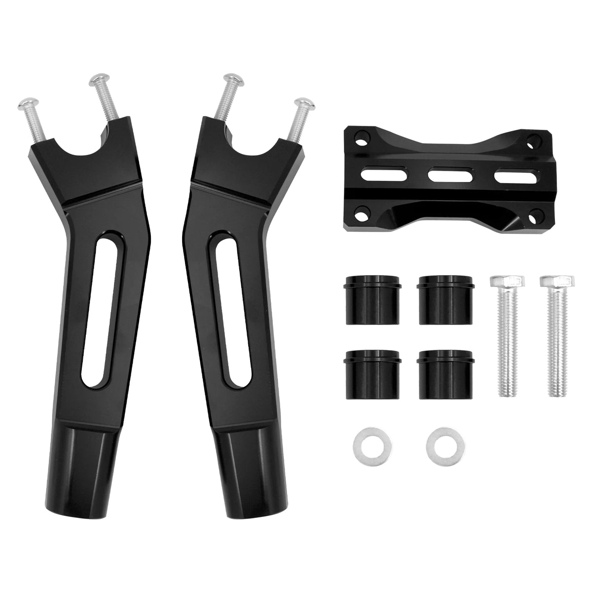 Rehausseurs de guidon 10 pouces noirs pour Harley Touring, Sportster XL/XR, Dyna, Softail, Electra Glide, Fatboy