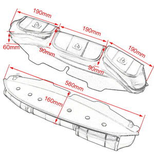 Sacoche de Pare-Brise Noire 3 Poches en Cuir PU pour Harley Electra Street Glide Touring 1996-2013 - vue 3