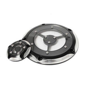 Cache moteur en aluminium chromé sur Harley-Davidson - vue 7