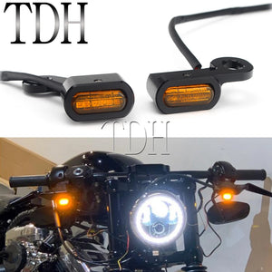 Mini clignotants LED de guidon pour Harley Sportster - vue 1
