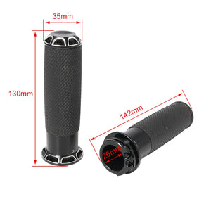 Poignées de guidon aluminium et caoutchouc pour Harley Sportster Dyna Softail - vue 2