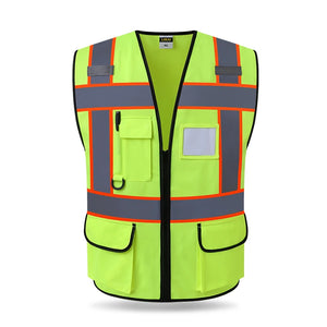 Gilet jaune fluo à bandes réfléchissantes - vue 4
