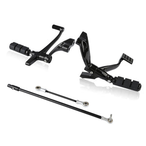 Support de repose-pieds pour commandes avancées en aluminium, acier et caoutchouc pour Harley-Davidson Sportster XL Iron 883, 1200, Forty Eight 2014-2022 – photo 8/10
