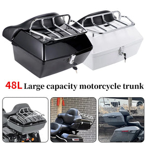 Top Case Arrière Moto 48L avec Dossier - Coffre de Rangement Universel Scooter - vue 1