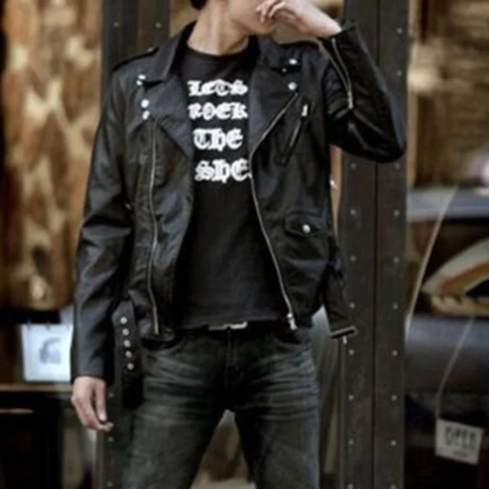 Blouson en cuir noir coupe slim - vue - vue 2