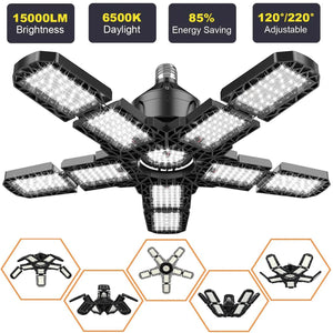 Lampe LED d'atelier à panneaux orientables 7/10+1, culot E26/E27, 150W 6500K – photo 7/9
