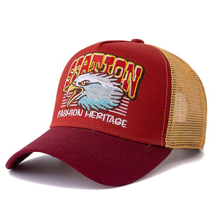 Casquette trucker mesh grise avec motif tête d'aigle - vue de face - vue 10
