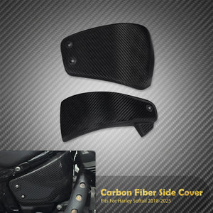 Kit de caches latéraux de batterie en fibre de carbone - Harley Softail Low Rider ST, Fat Boy, Breakout, Standard, FXBB, FLDE, FXST – photo 7/7