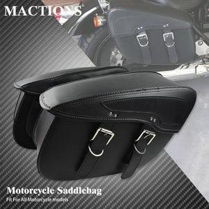 Sacoches de Selle en Cuir PU pour Harley-Davidson Sportster, Touring, Dyna, Softail - Lot de 2 - vue 1