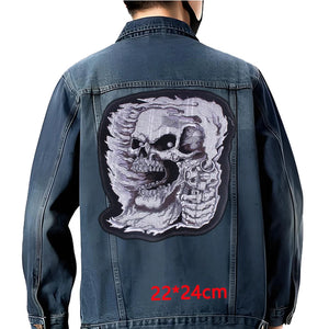 Grand écusson dorsal brodé style biker moto pour blouson - vue 28