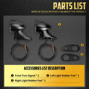 Clignotants avant LED style bullet 12V, 3 fils - Harley Touring Road Glide FLTRX 2015 et + – photo 6/7