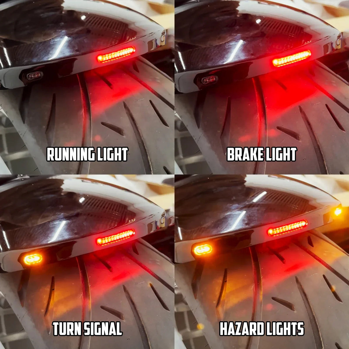Kit garde-boue arrière raccourci et selle solo avec feux LED pour Harley Softail - vue 2