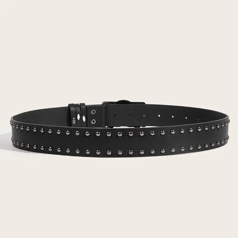 Ceinture noire simili cuir boucle tête de mort griffue - vue 2