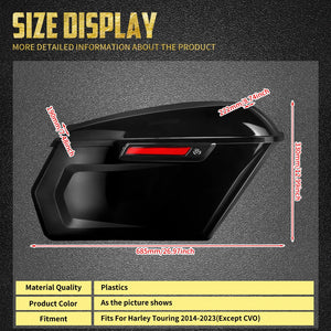 Sacoches rigides (saddlebags) avec fermoirs noirs pour Harley-Davidson Touring 2014-2023 – photo 5/7