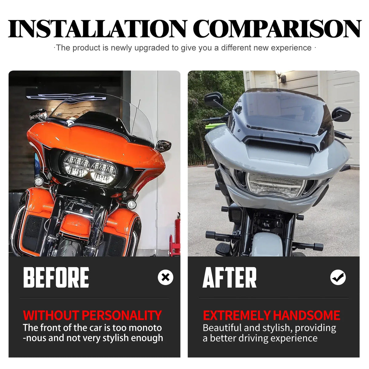 Déflecteur de pare-brise supérieur 12 pouces fumé/transparent pour Harley-Davidson Touring Road Glide FLTRXST, CVO FLTRXSE 2023-2025 – photo 2/8