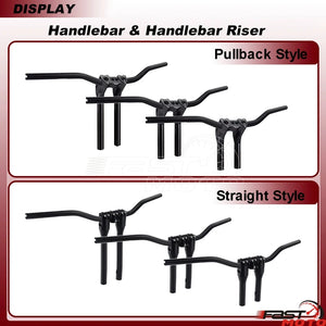 Risers de guidon T-Bar noirs pour moto Harley-Davidson Dyna - vue 6