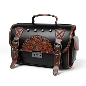 Sacoche de selle moto bicolore avec gaufrage mandala pour Harley-Davidson Sportster - vue 4