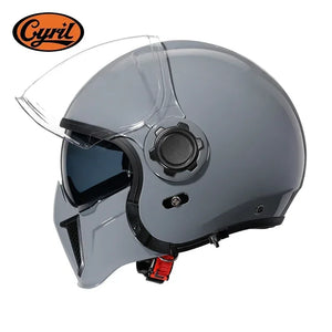 Casque moto modulable rétro noir avec double écran - vue - vue 10