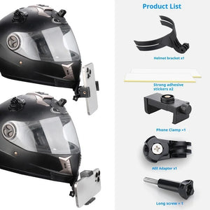 Support de menton noir collé sur un casque de moto - vue 8