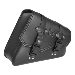 Sacoche latérale en cuir PU noir pour bras oscillant de moto custom - vue 5