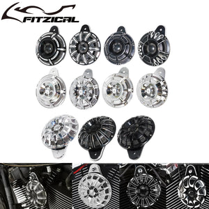Cache de klaxon CNC noir et chrome pour Harley-Davidson Big Twin, Electra Glide et Sportster XL883 - vue 1