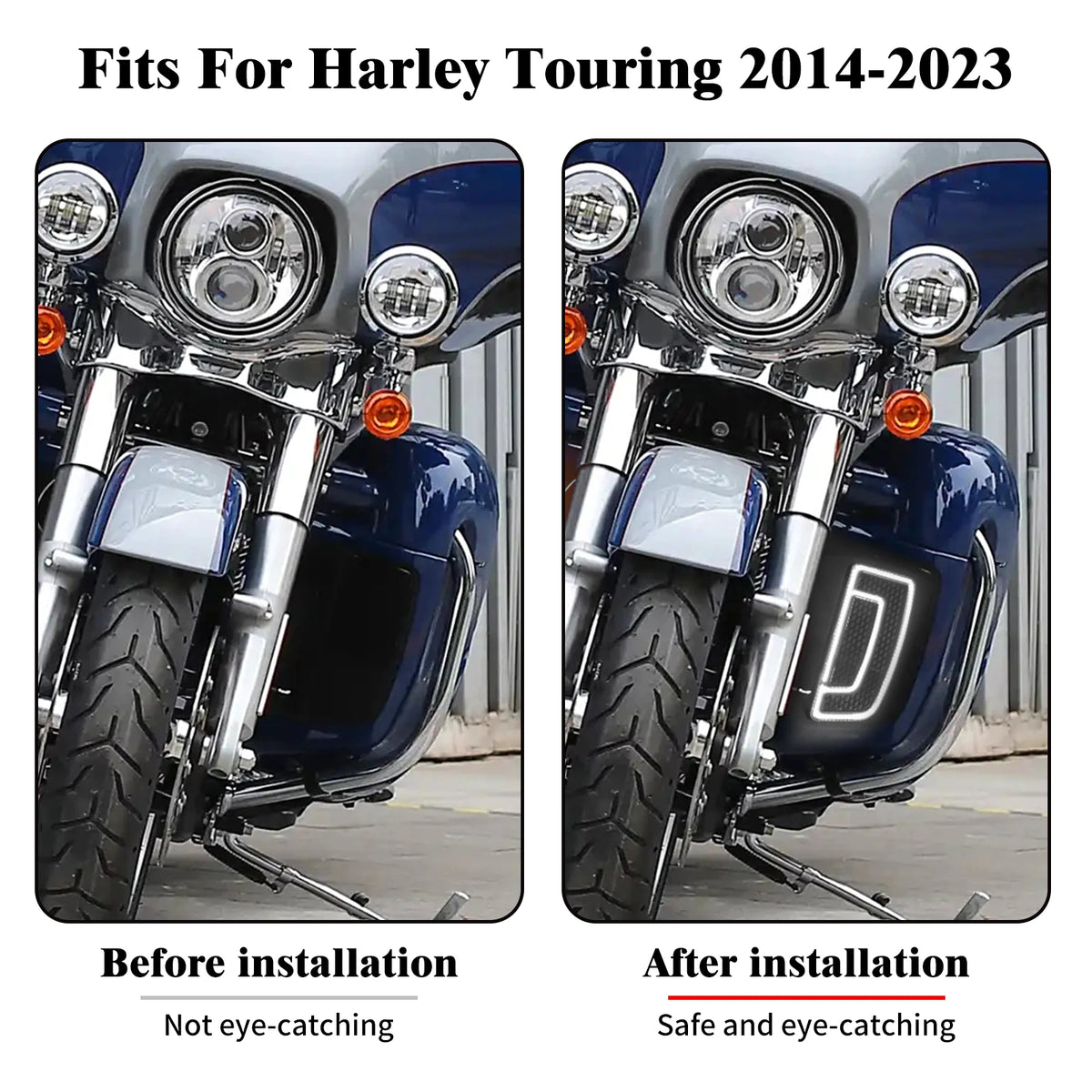 Grilles de carénage inférieur LED pour Harley-Davidson Touring - vue 2