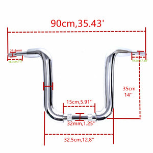 Guidon ape hanger 50 mm pour Harley Fat Boy - vue 4
